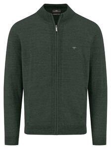 Fynch-Hatton Faux-Uni Subtle Texture Stand-Up Collar Vest Dark Ivy