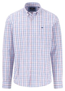Fynch-Hatton Fine Multi Combi Check Button-Down Overhemd Peony