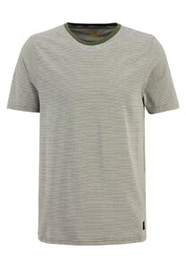 Fynch-Hatton Fine Stripes O-Neck T-Shirt Dusty Olive
