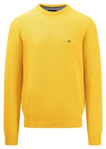 Fynch-Hatton Fine Structure Cotton O-Neck Pullover Pineapple