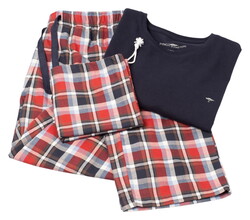 Fynch-Hatton Flanel Lounge Set Nachtmode Garnet Red