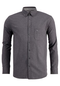 Fynch-Hatton Flanel Shirt Button Down Overhemd Charcoal