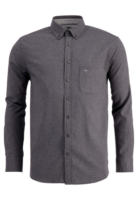Fynch-Hatton Flannel Shirt Button Down Charcoal