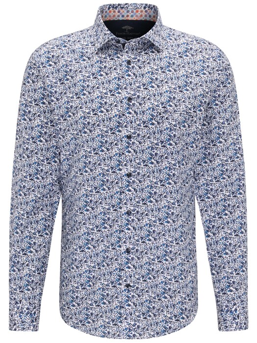 Fynch-Hatton Floral Fantasy Overhemd Navy-Blauw