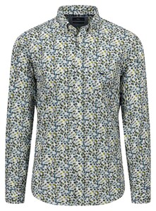 Fynch-Hatton Floral Pattern Button-Down Overhemd Dark Emerald