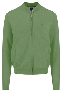 Fynch-Hatton Full Zip Cotton Structure Vest Avocado