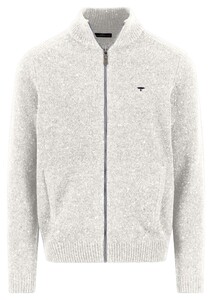 Fynch-Hatton Fullzip High Collar Donegal Vest Winter White