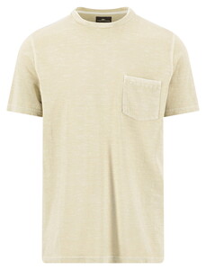 Fynch-Hatton Garment Dyed Cotton Linnen Crew Neck Chest Pocket T-Shirt Pistache