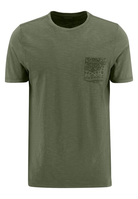 Fynch-Hatton Garment Dyed Cotton O-Neck T-Shirt Dusty Olive