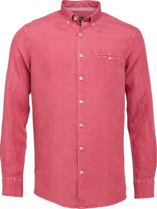 Fynch-Hatton Garment Dyed Linen Shirt Berry