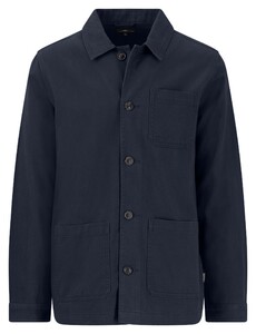 Fynch-Hatton Garment Dyed Multi Pocket Twill Overshirt Dark Navy