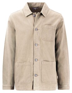 Fynch-Hatton Garment Dyed Multi Pocket Twill Overshirt Stone