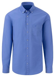 Fynch-Hatton Garment Dyed Poplin Button Down Overhemd Crystal Blue
