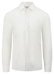 Fynch-Hatton Garment Dyed Poplin Uni Color Button Down Overhemd Wit
