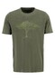 Fynch-Hatton Garment Dyed Tree Pattern Organic Cotton T-Shirt Dusty Olive