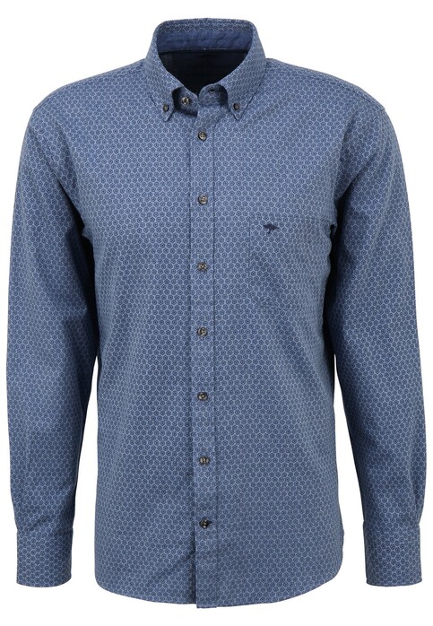 Fynch-Hatton Graphic Flannel Shirt Blue