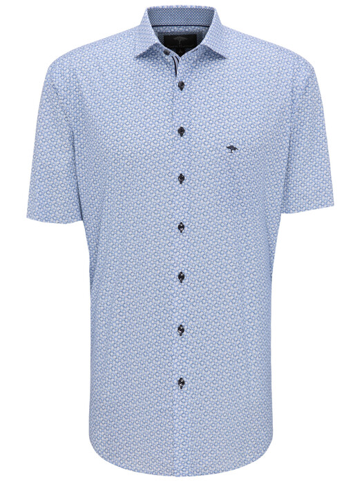 Fynch-Hatton Graphic Squares  Shirt Blue