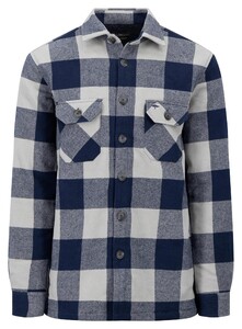 Fynch-Hatton Heavy Flanel Bold Check Overshirt Navy