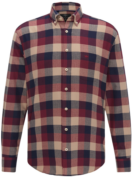 Fynch-Hatton Heavy Flannel Check Overhemd Zinfandel