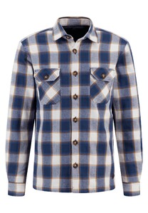 Fynch-Hatton Heavy Flannel Check Overshirt Wave