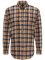 Fynch-Hatton Heavy Flannel Combi Check Overhemd Mosterd