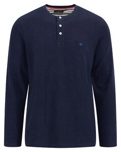 Fynch-Hatton Henley Heavy Slub Longsleeve T-Shirt Navy