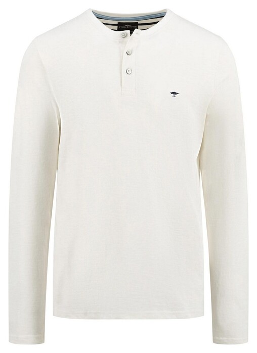 Fynch-Hatton Henley Heavy Slub Longsleeve T-Shirt New Off White