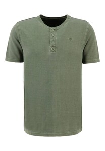 Fynch-Hatton Henley Slub Garment Dyed T-Shirt Dusty Olive