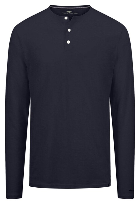 Fynch-Hatton Henley Slub Longlseeve T-Shirt Navy