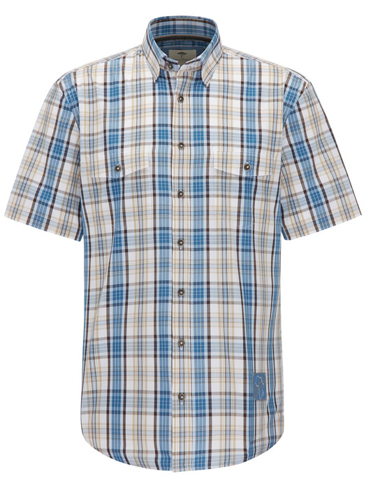 Fynch-Hatton Heritage Shirt Duo Pocket Overhemd Pacific