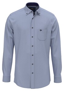 Fynch-Hatton Herringbone Flanel Button Down Overhemd Cloud Blue