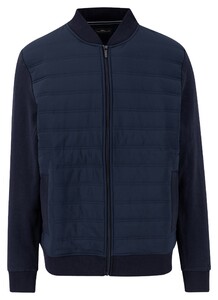 Fynch-Hatton Hybrid College Jacket Subtle Uni Color Details Vest Navy