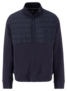 Fynch-Hatton Hybrid Stand-Up Collar Jacket Uni Color Details Vest Navy