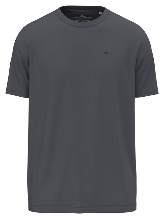 Fynch-Hatton Interlock Uni Color Crew Neck T-Shirt Asphalt