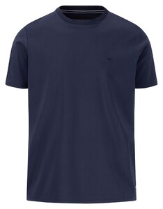 Fynch-Hatton Interlock Uni Color Crew Neck T-Shirt Navy