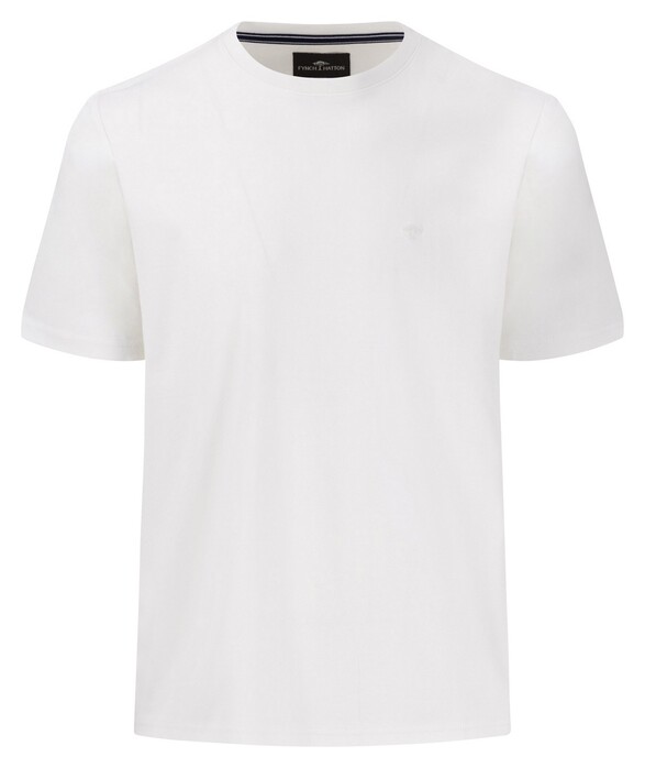 Fynch-Hatton Interlock Uni Color Crew Neck T-Shirt Wit