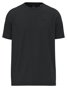 Fynch-Hatton Interlock Uni Color Crew Neck T-Shirt Zwart