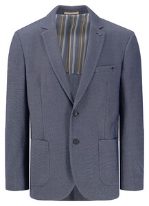 Fynch-Hatton Jersey Structure Faux-Uni Blazer Navy Melange