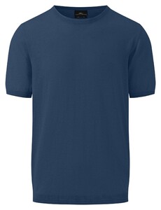 Fynch-Hatton Knit O-Neck Tee Cotton Linen T-Shirt Midnight