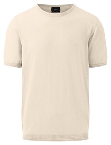 Fynch-Hatton Knit O-Neck Tee Cotton Linnen T-Shirt Off White