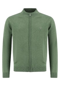 Fynch-Hatton Knitted Cardigan Zip Superfine Cotton Vest Spring Green