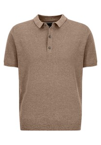 Fynch-Hatton Knitted Cotton Linnen Polo Zand