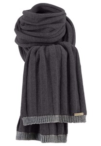 Fynch-Hatton Knitted Scarf Structure Stripe Contrast Sjaal Charcoal