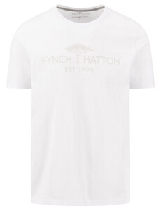 Fynch-Hatton Large Tone-on-Tone Front Logo T-Shirt Wit