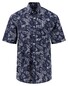 Fynch-Hatton Leaf Floral Mini Check Pattern Overhemd Navy
