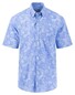 Fynch-Hatton Leaf Floral Mini Check Pattern Shirt Crystal Blue