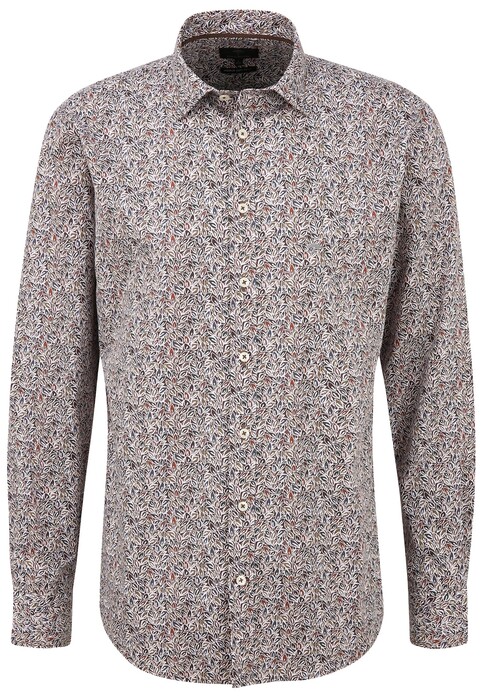 Fynch-Hatton Leaves Pattern Kent Shirt Multicolor