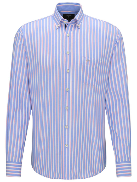 Fynch-Hatton Light Stripe Shirt Cotton Candy-Blue