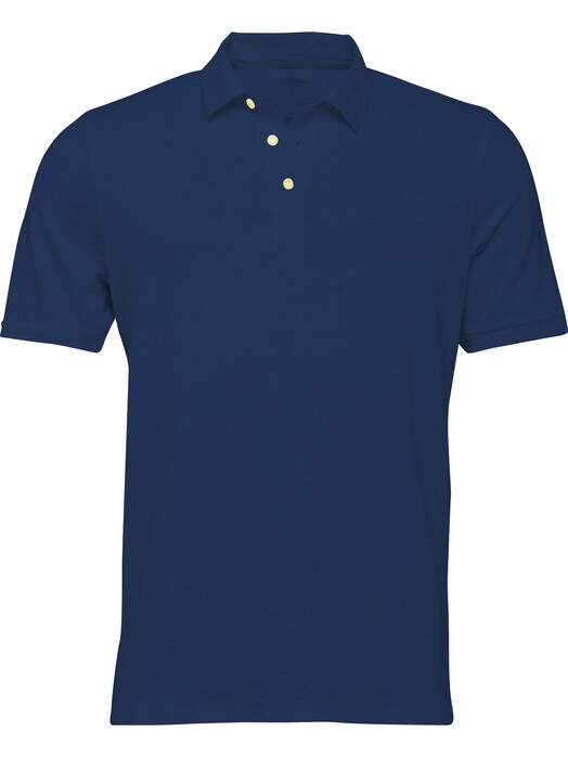 Fynch-Hatton Linen Blend Uni Poloshirt Midnight