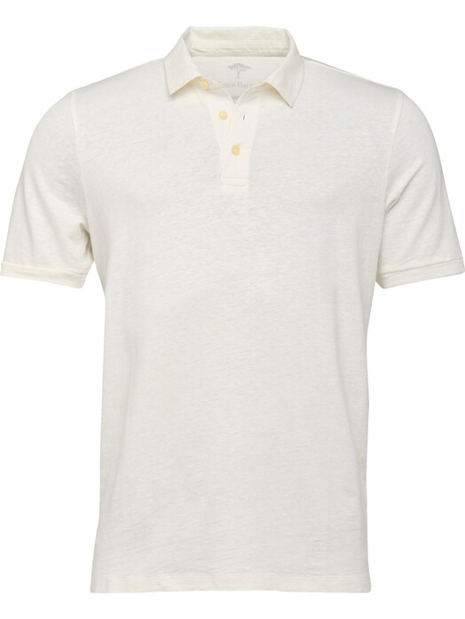 Fynch-Hatton Linen Blend Uni Poloshirt Off White